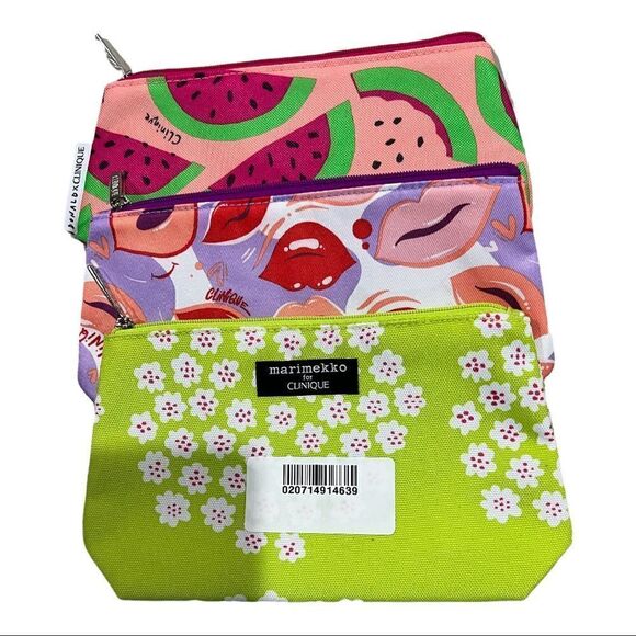 Clinique Three Medium Size Makeup Bags/Pouches 
Zipper Closure - Picture 2 of 7